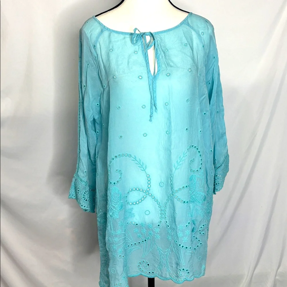 Johnny Was Natalie Tunic in Turquoise - Picture 4 of 9
